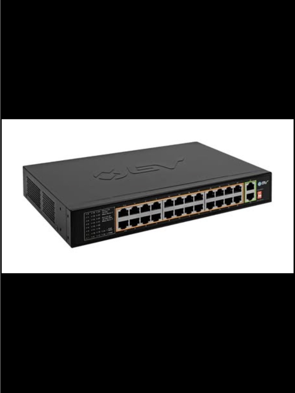 NEW IN BOX BV-Tech 24 Port PoE+ Switch with 2 Gigabit Ethernet or SFP Uplink